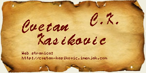 Cvetan Kašiković vizit kartica